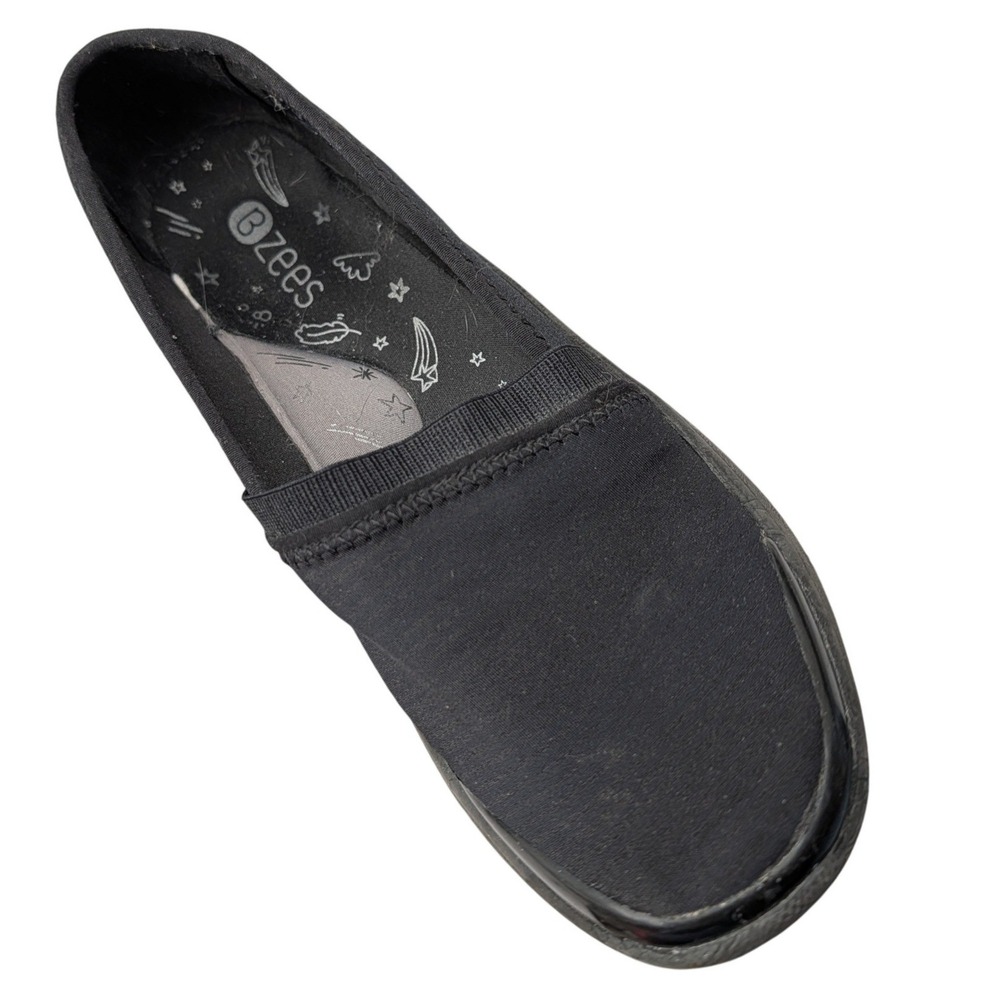 Bzees Lollipop Slip On Shoes Black Fabric Loafers Womens Size 7M Casual Flats